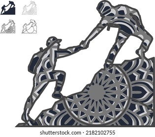  Vector layered template for laser and paper cutting, printing on a T-shirt, mug. 