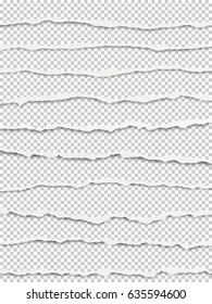 Vector layered torn transparent paper with soft shadow