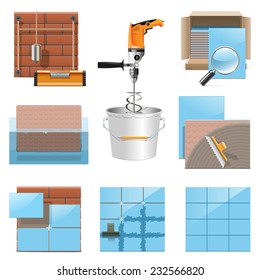 Vector Laying Tiles Icons