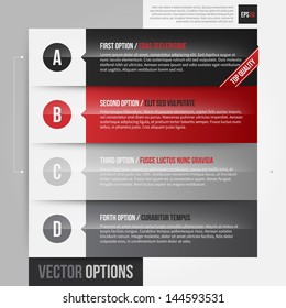 Vector layout with 4 horizontal banners/options. EPS10.