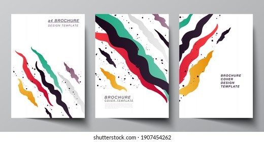 Vector layout of A4 format cover mockups design templates for brochure, flyer layout, booklet, cover design, book design, brochure cover, agency, corporate, business, portfolio, pitch deck, startup.