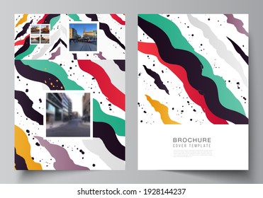 Vector layout of A4 format cover mockups design templates for brochure, flyer layout, booklet, cover design, book design, brochure cover, agency, corporate, business, portfolio, pitch deck, startup.