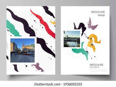 Vector layout of A4 format cover mockups design templates for brochure, flyer layout, booklet, cover design, book design, brochure cover, agency, corporate, business, portfolio, pitch deck, startup.