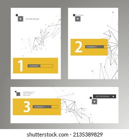 Vector layout of A4 format cover design templates. Connection medicine brochure background. Technology, science and medical concept