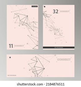 Vector layout of A4 format cover design templates. Connection medicine brochure background. Technology, science and medical concept
