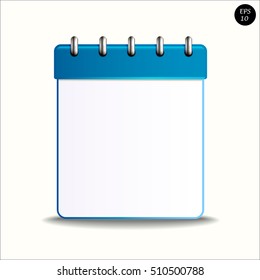 vector layout blank tear-off calendar blue