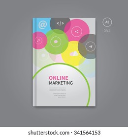 vector layout for book design cover to corporate print / internet marketing book template