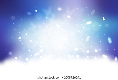 Vector layout with bright snowflakes. Blurred decorative design in xmas style with snow. New year design for your ad, poster, banner.