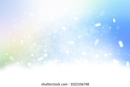 Vector layout with bright snowflakes. Blurred decorative design in xmas style with snow. New year design for your ad, poster, banner.