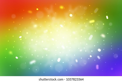 Vector layout with bright snowflakes. Blurred decorative design in xmas style with snow. The template can be used as a new year background.