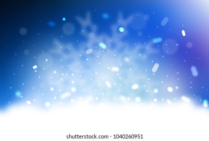 Vector layout with bright snowflakes. Blurred decorative design in xmas style with snow. The pattern can be used for year new  websites.