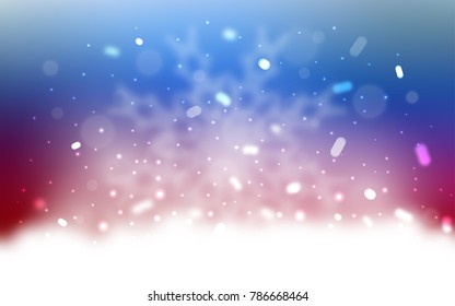 Vector layout with bright snowflakes. Blurred decorative design in xmas style with snow. The template can be used as a new year background.