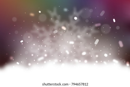 Vector layout with bright snowflakes. Blurred decorative design in xmas style with snow. New year design for your ad, poster, banner.