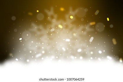 Vector layout with bright snowflakes. Decorative shining illustration with snow on abstract template. The pattern can be used for new year ad, booklets.