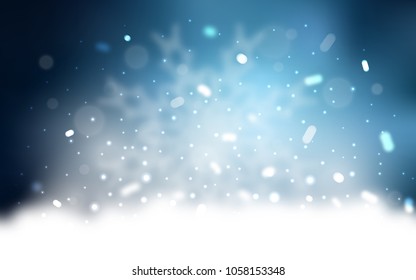 Vector layout with bright snowflakes. Decorative shining illustration with snow on abstract template. The pattern can be used for new year leaflets.