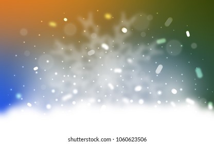 Vector layout with bright snowflakes. Decorative shining illustration with snow on abstract template. The pattern can be used for year new  websites.