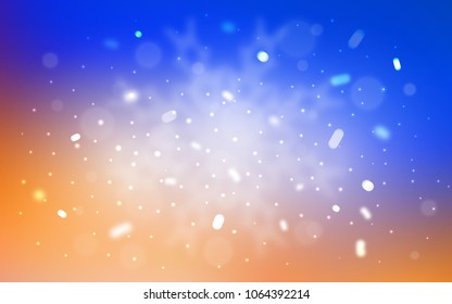 Vector layout with bright snowflakes. Decorative shining illustration with snow on abstract template. New year design for your ad, poster, banner.