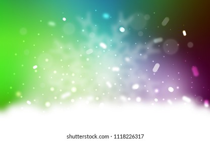 Vector layout with bright snowflakes. Decorative shining illustration with snow on abstract template. The pattern can be used for year new  websites.