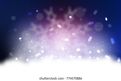 Vector layout with bright snowflakes. Decorative shining illustration with snow on abstract template. New year design for your business advert.