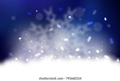 Vector layout with bright snowflakes. Decorative shining illustration with snow on abstract template. The pattern can be used for new year leaflets.
