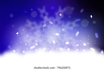 Vector layout with bright snowflakes. Decorative shining illustration with snow on abstract template. New year design for your ad, poster, banner.