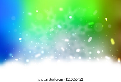 Vector layout with bright snowflakes. Modern geometrical abstract illustration with crystals of ice. New year design for your ad, poster, banner.