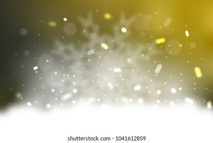 Vector layout with bright snowflakes. Snow on blurred abstract background with gradient. The pattern can be used for year new  websites.