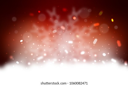 Vector layout with bright snowflakes. Snow on blurred abstract background with gradient. New year design for your business advert.