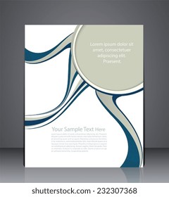 Vector layout business brochures, magazine cover, or corporate design template advertisment in blue and gray colors