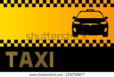 Vector layout of a business card with a taxi car. Design for advertising a taxi service. Adaptable for poster, flyer, banner or social media
