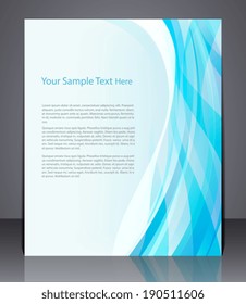 Vector layout business flyer, magazine cover, template or corporate banner design  in blue colors. 