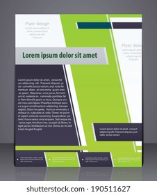 Vector layout business flyer, magazine cover, template or corporate banner design  in green colors. 