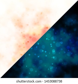 Vector layout with circles, stars. Abstract illustration with colorful shapes of circles, stars. Texture for window blinds, curtains.