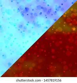 Vector layout with circles, stars. Abstract design in gradient style with bubbles, stars. Design for textile, fabric, wallpapers.