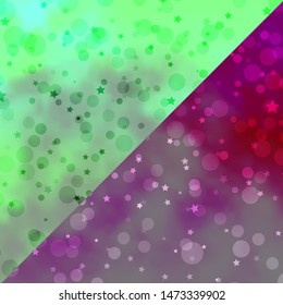 Vector layout with circles, stars. Abstract illustration with colorful shapes of circles, stars. Design for wallpaper, fabric makers.