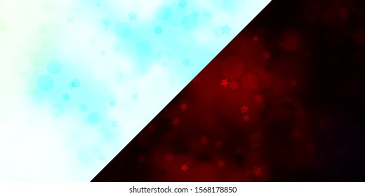 Vector layout with circles, stars. Abstract illustration with colorful shapes of circles, stars. Design for wallpaper, fabric makers.