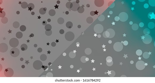 Vector layout with circles, stars. Abstract illustration with colorful spots, stars. Template for business cards, websites.