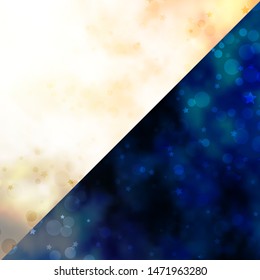 Vector layout with circles, stars. Colorful illustration with gradient dots, stars. Pattern for trendy fabric, wallpapers.