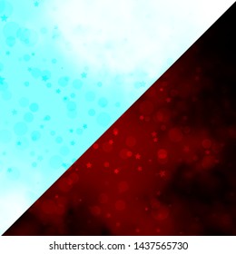 Vector layout with circles, stars. Glitter abstract illustration with colorful drops, stars. Pattern for trendy fabric, wallpapers.