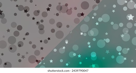 Vector layout with circles, stars. Illustration with set of colorful abstract spheres, stars. Design for wallpaper, fabric makers.