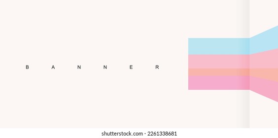 Disposición vectorial con borde colorido hecho de franjas en un fondo blanco fuera. Impresión geométrica simple y minimalista con líneas azules, corales y rosadas, ideal para la cubierta, el diseño, la capa, la pancarta, el blanco.