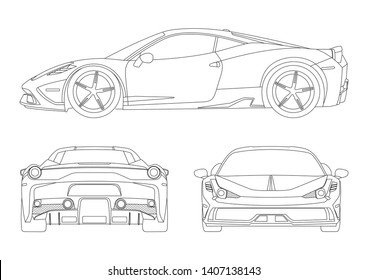 Car Drawing Front Sports Images Stock Photos Vectors