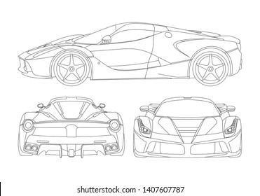 Ferrari Drawing Outline