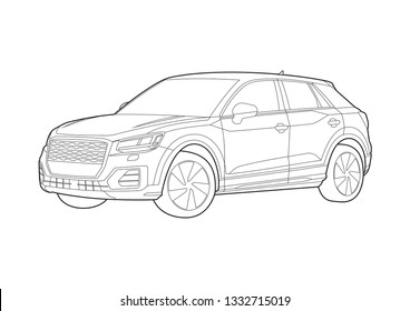 vector layout of the crossover. Audi Q2.