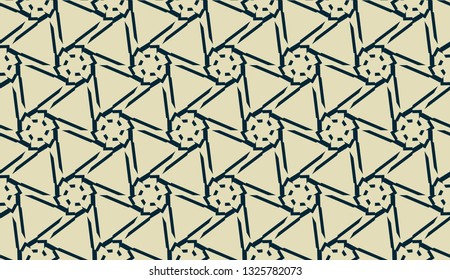 Vector layout with curved line, illusion triangles. Abstract hipster pattern. For your wallpaper, advert, banner, poster. mixed green color. seamless