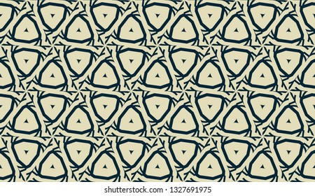 Vector layout with curved line, illusion triangles. Abstract hipster pattern. For your wallpaper, advert, banner, poster. mixed green color. seamless