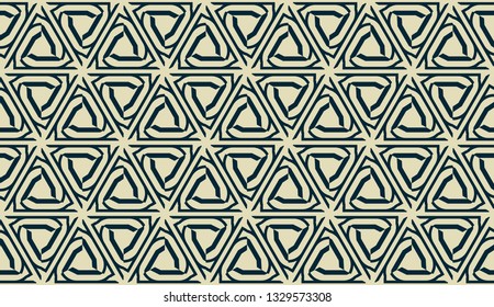 Vector layout with curved line, illusion triangles. Abstract hipster pattern. For your wallpaper, advert, banner, poster. mixed green color. seamless