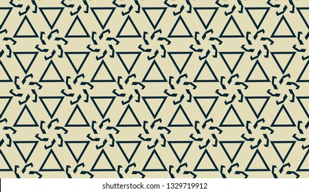 Vector layout with curved line, illusion triangles. Abstract hipster pattern. For your wallpaper, advert, banner, poster. mixed green color. seamless