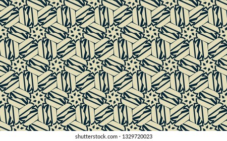 Vector layout with curved line, illusion triangles. Abstract hipster pattern. For your wallpaper, advert, banner, poster. mixed green color. seamless