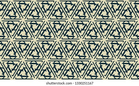 Vector layout with curved line, illusion triangles. Abstract hipster pattern. For your wallpaper, advert, banner, poster. mixed green color. seamless